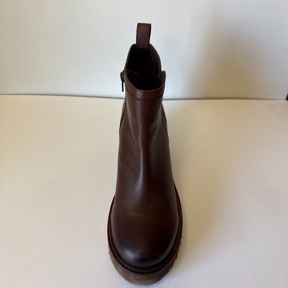 DIBA TRUE Comet Ride Boots Womens Sz 10 Brown Leather Wedge Ankle Chelsea - Picture 9 of 16